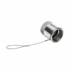 Aluminum hydraulic hose cap with 3/4 in fitting size. Seals hose ends to prevent contamination and leakage. Used in fluid power systems and plant maintenance.