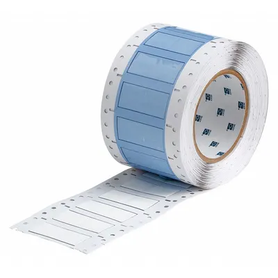 BRADY Sleeve Label: 1/2 in x 1 in, Polyolefin, White (Matte) - Brady Precut Sleeve Label Rolls