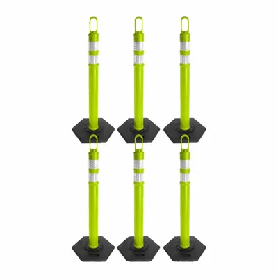 MR. CHAIN Delineator Kit: MUTCD/NCHRP-350, Portable, 47 1/2 in Overall Ht, Looper Top - Temporary Traffic Delineator Posts with Chain