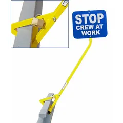 Yellow sign post for mounting signs on square rail posts. Features a not punched hole punch style and no breakaway feature. Suitable for permanent or low-traffic industrial signage applications.