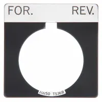 Legend Plate: 30 mm Panel Mounting Size, Square, 1 3/4 in Overall Ht x 1 3/4 in Overall Wd (MPN 10250TS38)