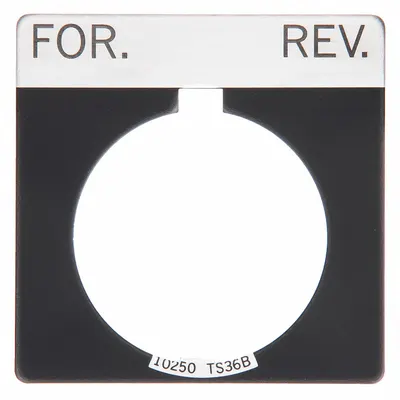 EATON Legend Plate: 30 mm Panel Mounting Size, Square - Push-Button Rings & Plates