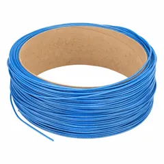 Polyurethane tubing with 3/32 in inside diameter and 5/32 in outside diameter, supplied in a 500 ft length. Blue color, Shore A 90 to 95 hardness, rated for 170 psi maximum operating pressure at 73°F. Suitable for pneumatic and fluid transfer lines in industrial machinery and control panels.