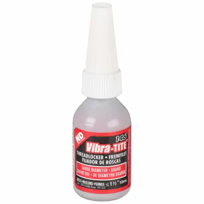 VIBRA-TITE High-Strength Threadlocker: 146, Red, 0.34 fl oz, Bottle, 1 EA - High-Strength Threadlockers (Red)