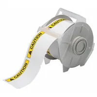Pre-Cut Label Stock Roll: Caution, CAUTION Header, 2 1/4 in x 3 1/4 in, 3 1/4 in x 2 1/4 in, Vinyl (MPN 121551)