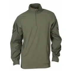 This men's tactical long-sleeve T-shirt is made of polyester and features a zipper closure. It is designed for use in law enforcement, military, and outdoor field operations.