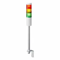 PATLITE Tower Light Assembly: 3 Tier, No Sounder Tier, IP54, Amber/Green/Red, Direct Wire, Steady (MPN LR5-301LJNW-RYG)