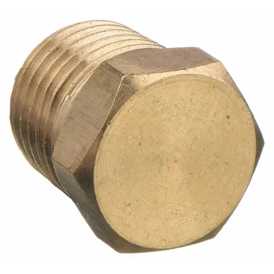 OEM Brass NPT Threaded Plug, 1/8 in, 10 Pack - Threaded High-Pressure Pipe Fittings