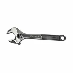 General-purpose adjustable wrench with alloy steel construction and black phosphate finish. Overall length 12 in, jaw capacity 1-3/4 in. Suitable for tightening or loosening nuts, bolts, and fittings in plumbing, mechanical, and industrial maintenance tasks.