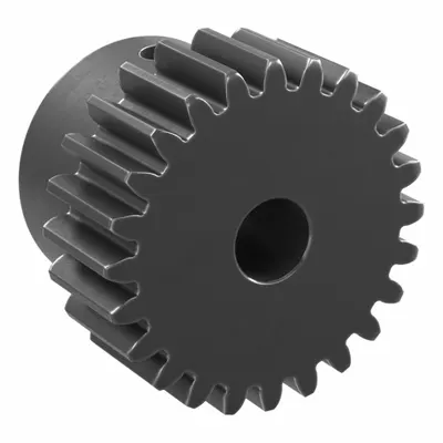 KHK GEARS Spur Gear: Module m 1, 24 Teeth, 6 mm Bore Dia, Black Oxide Coated Carbon Steel - Metric Spur Gears with Standard Hub