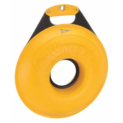 CORDPRO CP-XL Cord Storage Reel, 150 ft of 12/3 Cord, Keyhole Mount, Yellow - Cord Storage Reels