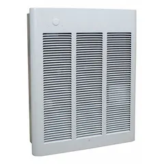 QMARK Recessed Electric Wall-Mount Heater: 3000 W/4000 W, 208/240V AC, Single Phase, White (MPN CWH3404F). Key specifications — Grille Color: White; Programming Capability: Non-Programmable; Wattage Output: 3000 W/4000 W; Voltage, Phase: 208/240V AC, 1-phase; Rough-In Dimensions - H x W x D: 18-1/4 in x 14-5/16 in x 3-7/8 in; Nominal Voltage - HVAC: 240V AC; Brand: QMARK; Phase: Single.