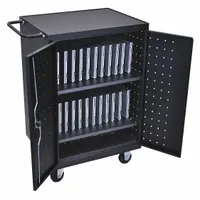 LUXOR Technology Charging Station: Chromebooks/Tablets, Black, 40 1/8 in Overall Ht, 24 Outlets (MPN LLTP24-B)