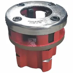 Die head for handheld pipe threaders, designed for 1/2 in pipe. Cuts NPT threads with right-hand orientation. Constructed from high-speed steel for threading operations.