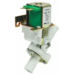 The Robertshaw IMV-1401 is a drain valve designed for use in dishwashers and ice makers. It features a 5/8 inch inside diameter hose connection and is intended to control water flow during drain cycles in residential or commercial plumbing systems.