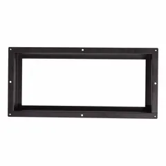 This FITTES floor register is a one-way, non-adjustable steel grille with a decorative black powder-coated finish. Designed for installation in ceilings, floors, or walls, it directs airflow in a single direction for HVAC systems in residential or light commercial spaces.
