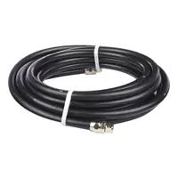 Nylon paint sprayer hose assembly, 25 ft overall length, black, with a maximum operating pressure of 750 psi. Designed for use in industrial paint spraying systems to deliver paint from the source to the spray gun