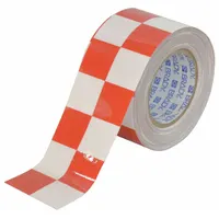 Floor Marking Tape: Gen Purpose, Checkered, Red/White, 3 in x 100 ft, 8 mil Tape Thick (MPN 121917)