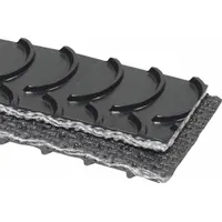 Cleated Multi-Ply Conveyor Belt: 14 in Belt Wd, 11/32 in Belt Thick, Cut to Lg (15 ft Min), Black (MPN 20035530-14)