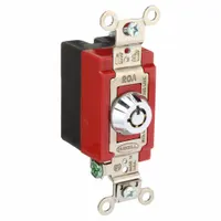 HUBBELL Wall Switch: Locking Switch, Single Pole, Maintained, Silver, 120/277V AC, 20 A (MPN HBL1221RKL)
