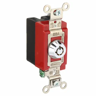 HUBBELL Wall Switch: Locking Switch, Single Pole, Maintained, Silver, 120/277V AC - Locking Wall Switches