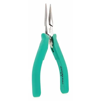 EXCELTA Chain Nose Plier: ESD-Safe, 1/2 in Max Jaw Opening, 5 3/4 in Overall Lg - Chain-Nose Pliers