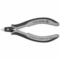 Precision Diagonal Cutting Plier: ESD-Safe, Flush, Oval, 4 3/4 in Overall Lg, 1/4 in Jaw Lg (MPN 79 22 120 ESD)