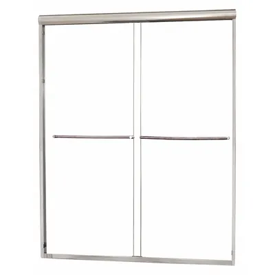FOREMOST Shower Door: 56 in Min. Door Wd, 60 in Max. Door Wd, 72 in Overall Ht - Double-Sliding Shower Doors