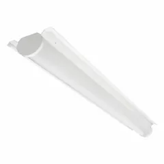 This LED strip light retrofit kit replaces (2) 96W fluorescent fixtures. It operates at 120 to 277V AC, delivers 7340 lumens at 5000K color temperature, and consumes 54 watts. The unit is dimmable via 0-10V dimming method and is suitable for upgrading linear lighting in commercial or industrial spaces such as warehouses, factories, or offices.