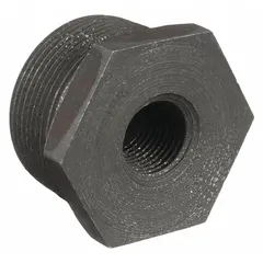 This straight pipe fitting connects male NPT threaded pipe to female NPT threaded components. Constructed from zinc-galvanized steel, it is suited for high-pressure industrial piping systems handling water, gas, oil, or steam.