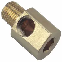 This 90° threaded pipe elbow is used in high-pressure industrial piping systems to change flow direction. It has 1/2 in x 1/2 in NPT threads and a maximum operating pressure of 1,200 psi. Overall length is 2 1/4 in