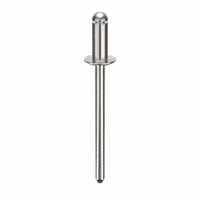 This domed-head blind rivet is designed for general-purpose fastening where access is limited to one side of the workpiece. It has a 0.156-inch diameter, 1 47/71-inch overall length, and 23/64-inch body length. The dome head profile provides a finished appearance. Supplied in a 500-pack
