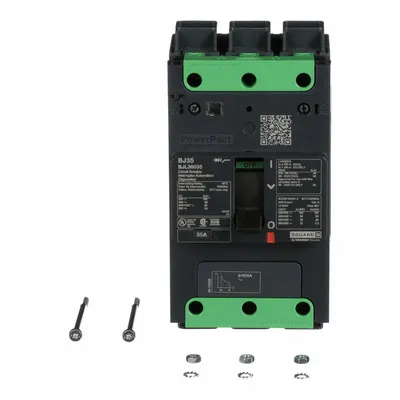SQUARE D Molded Case Circuit Breaker: 35 A Amps, 100kA at 120/240V AC, Fixed - B-Frame Square D Molded Case Circuit Breakers