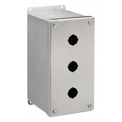 HOFFMAN Push Button Enclosure: 30mm, 4 Holes, 304 Stainless Steel - Enclosures for 30mm Operators