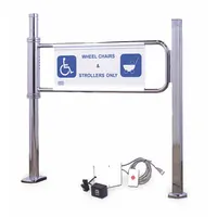 TURNSTILE Electric Gate: 1-Way, Electric, Right Hand, 41 in Overall Ht, Brushed Chrome Finish (MPN 2042-S-ML)