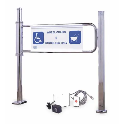 TURNSTILE Electric Gate: 1-Way, Electric, Right Hand, 41 in Overall Ht - One-Way Swing Gates