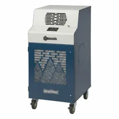 This cooling-only portable air conditioner delivers 13,800 BtuH and operates on 115V AC. It is designed for indoor use and includes an air filter. Suitable for spot cooling in commercial or industrial spaces where permanent HVAC is not available.