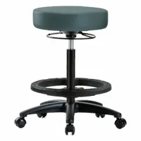 Stool: Vinyl, Ht Range 24 1/2 in to 34 1/2 in, 17 in Seat Wd, 17 in Seat Dp, 0 Glides, 5 Casters (MPN BR-VHBSO-RG-BF-RC-8546)