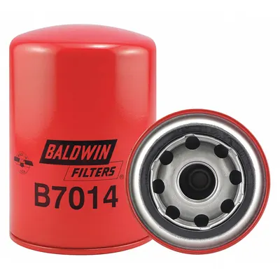BALDWIN FILTERS Oil Filter: B7014, 1"-16 Thread Size, 5 3/8 in Overall Ht - Spin-On Oil Filters