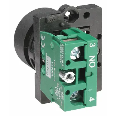 Dayton Flush Push Button Operator: Non-Illuminated, Flush Profile, Non-Metallic - Flush-Mount Push Buttons
