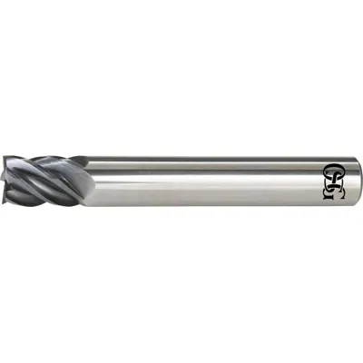 OSG Square End Mill: Carbide, EXO Coated, 5 Flute, 3/8" Mill Dia, 15/32" LOC - Reduced-Neck Fast-Cutting Carbide Square End Mills for Stainless Steel & Super Alloys