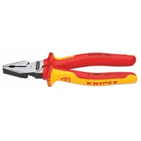 Linemans Plier: Insulated, Flat, 8 in Overall Lg, 1 1/2 in Jaw Lg, 1 1/4 in Jaw Wd, 5/8 in Jaw Thick (MPN 02 08 200 SBA)