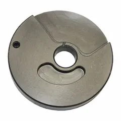 Replacement shadow plate for hydraulic filtration systems. This component secures and aligns filter elements within the housing, ensuring proper sealing and flow direction. Used to maintain system cleanliness and prevent bypass in hydraulic circuits.