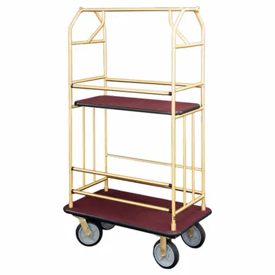 GLARO Bellman Cart: 1 in Frame Dia, 41 in Overall Lg, 25 in Overall Dp, 71 in Overall Ht - Condo Bellman Carts