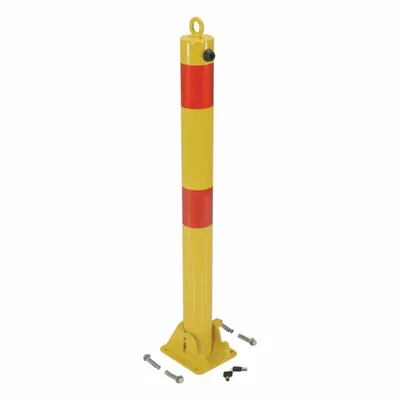 VESTIL Fold-Down Bollard: Bolt-On, 35 1/2 in Install Ht, 3 in Dia, Carbon Steel - Fold-Down Bollards