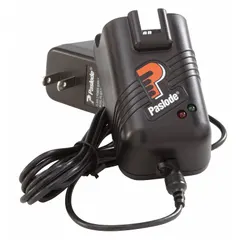 Single-port battery charger for 7.4V DC batteries. Operates on 120V AC input to charge one battery at a time. Used for maintaining cordless tools in construction and finishing applications.