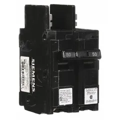 Bolt-on miniature circuit breaker rated 50 A at 120/240V AC, 2 poles, standard type. Provides overcurrent protection in electrical distribution systems. Suitable for use in panelboards and load centers.