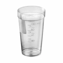APPROVED VENDOR Titration Cup, Tall Form, Polypropylene, Translucent, 100 mL, Printed Graduations