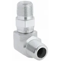 Hydraulic Hose Adapter: 1/2 in x 1/2 in Fitting Size, Male x Male, NPTF x NPTF, Swivel, 90° Elbow (MPN 2251-8-8S)