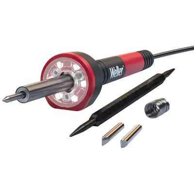WELLER Corded Soldering Iron Kits: 30 W, 750°F, Conical Tip, 0.313 in Tip Wd - Electric Soldering Irons with LED Lights